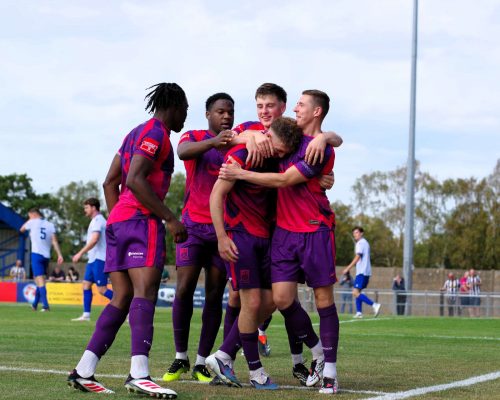 Joe Dunne is congratulated by his team mates for the opener